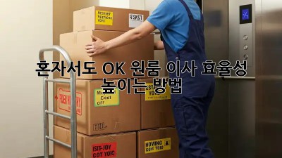 혼자서도 OK! 원룸 이사 효율성 높이는 방법