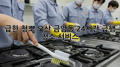 급한 청소? 오산 금암동 24시간 급행 청소 서비스!