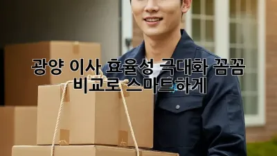 광양 이사 효율성 극대화: 꼼꼼 비교로 스마트하게!