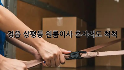 정읍 상평동 원룸이사, 혼자서도 척척!